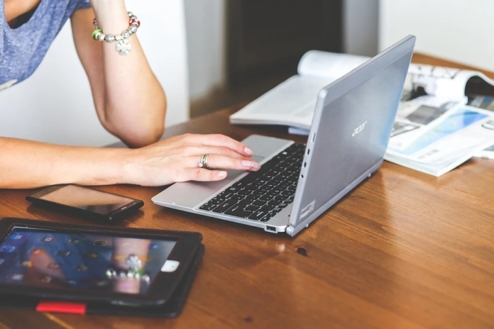 Woman laptop user