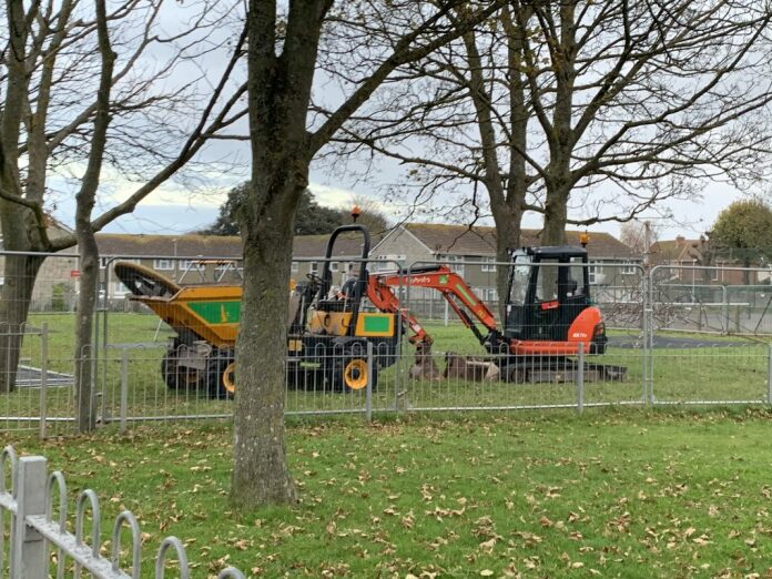 Crosses Penn play area work