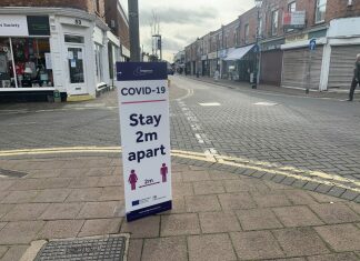 Burnham-On-Sea Covid safety sign