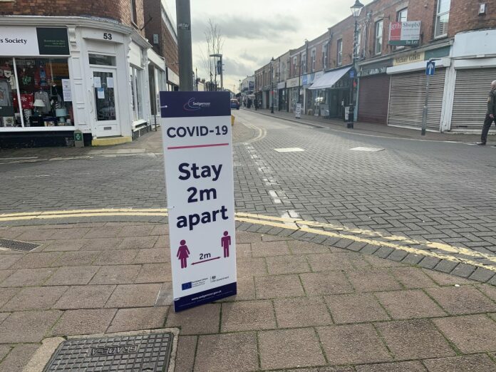 Burnham-On-Sea Covid safety sign