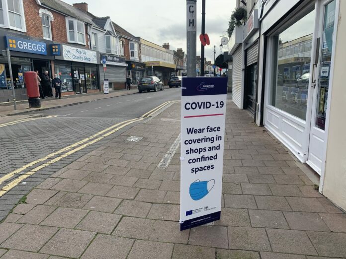 Burnham-On-Sea High Street Covid sign