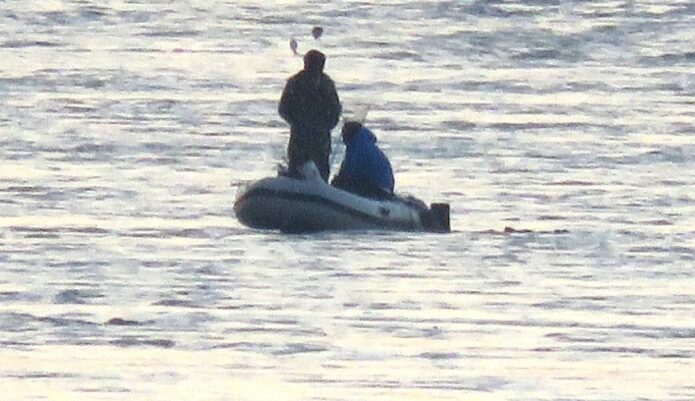 Boat aground on Stert Island at Burnham-On-Sea