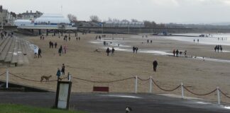 Busy Burnham-On-Sea beach