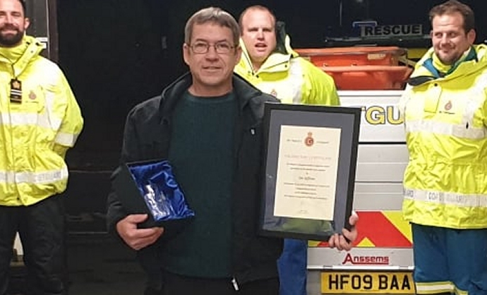 Burnham-On-Sea Coastguards thank Ian Jefferies as he retires after 13 years