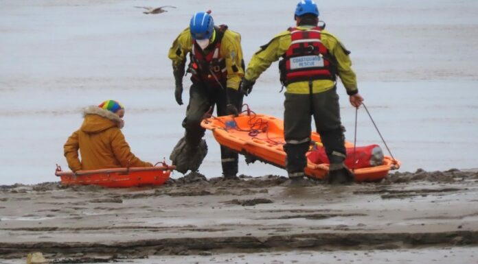 Burnham-On-Sea beach rescue by Burnham Coastguards