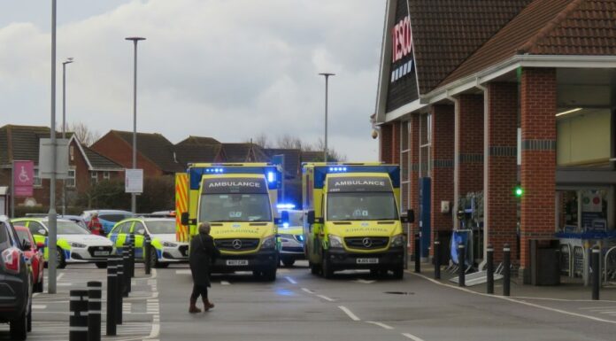 Emergency services at Burnham-On-Sea Tesco store