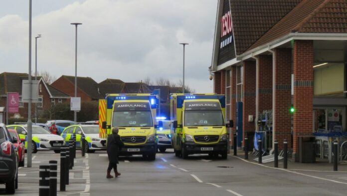 Emergency services at Burnham-On-Sea Tesco store