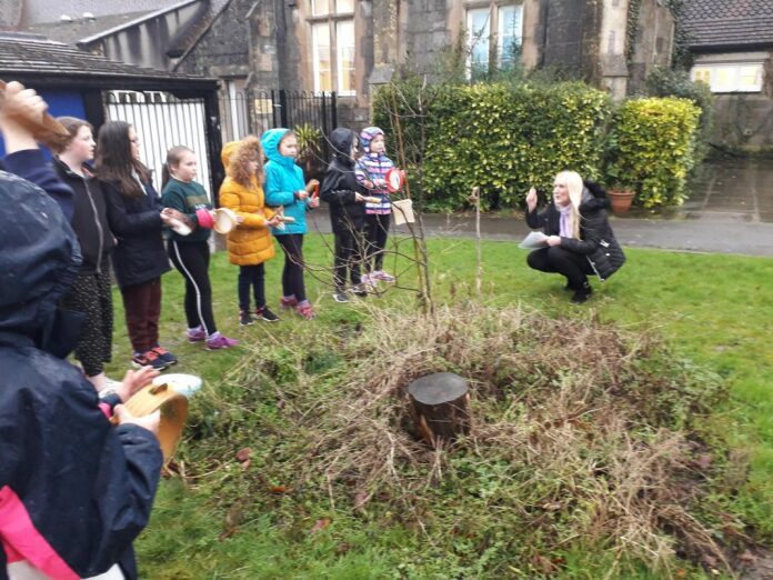 Brent Knoll School holds its own mini wassailing ceremony to keep tradition alive
