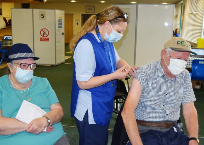 Brent Knoll couple are first to get Covid vaccinations at Somerset Taunton vaccination site