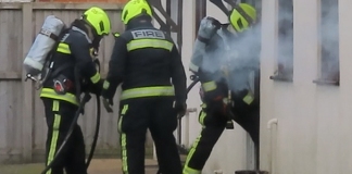 Fire crews in Berrow