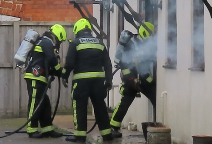 Fire crews in Berrow