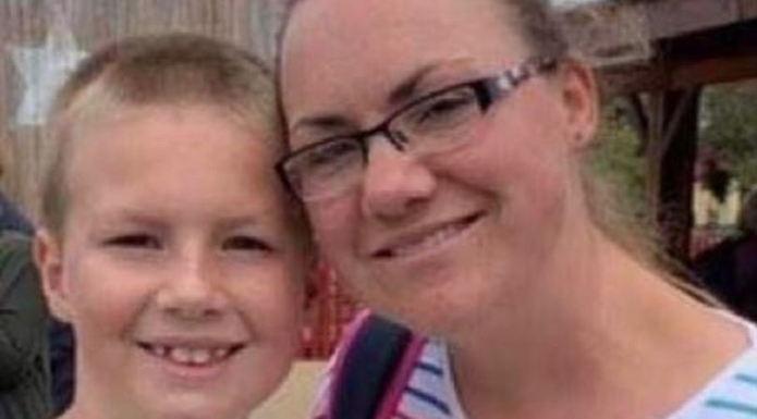 Burnham-On-Sea mum Louise Male and son Joshua who had Covid toes