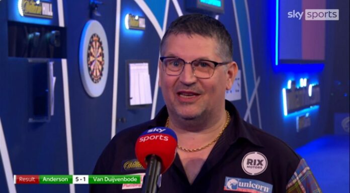 Burnham-On-Sea darts star Gary Anderson