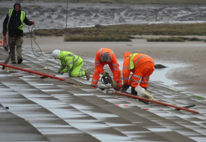 Burnham-On-Sea sea wall works