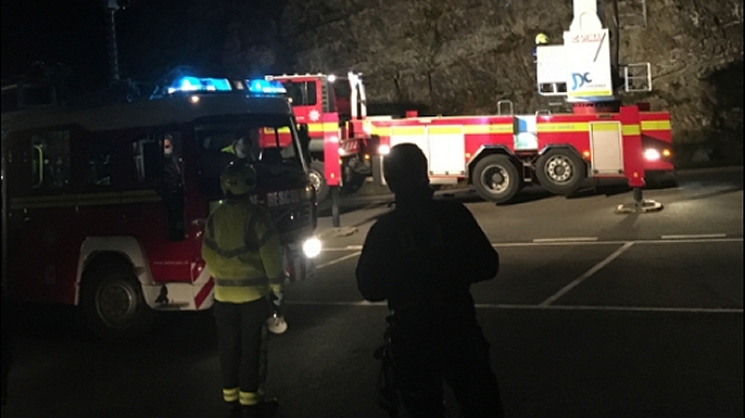 Fire crews in Cheddar Gorge at the incident
