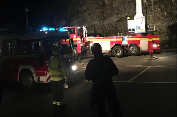 Fire crews in Cheddar Gorge at the incident