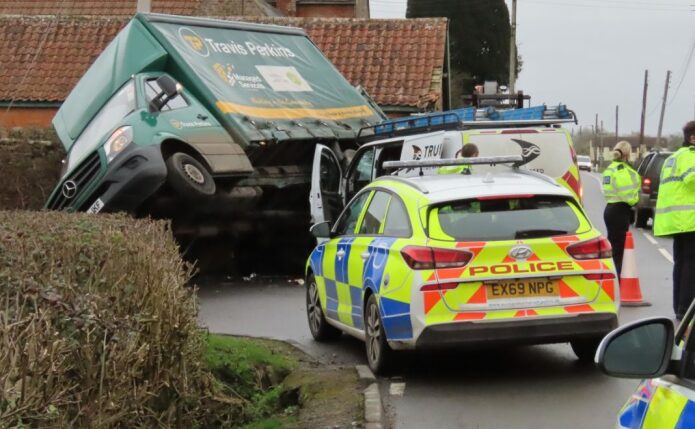 Crash in village of Mark near Burnham-On-Sea
