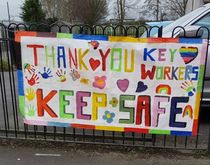 key workers sign at Brent Knoll School