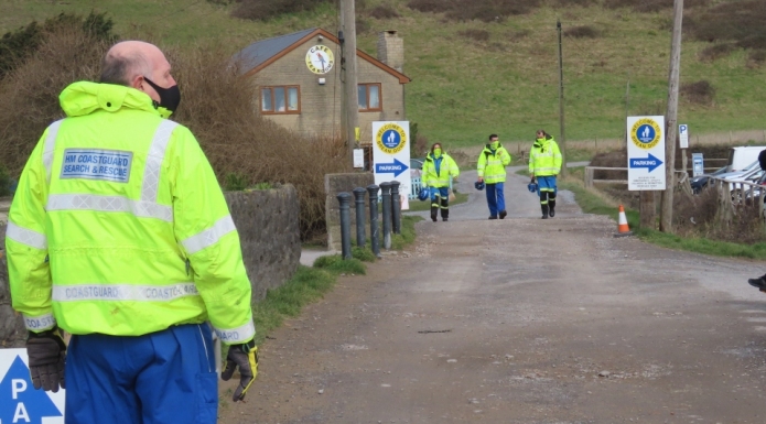 Bunham-On-Sea coastguards at Brean Down