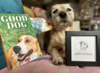 Burnham-On-Sea Crufts winning dog Jack with the book Good Dog he features in