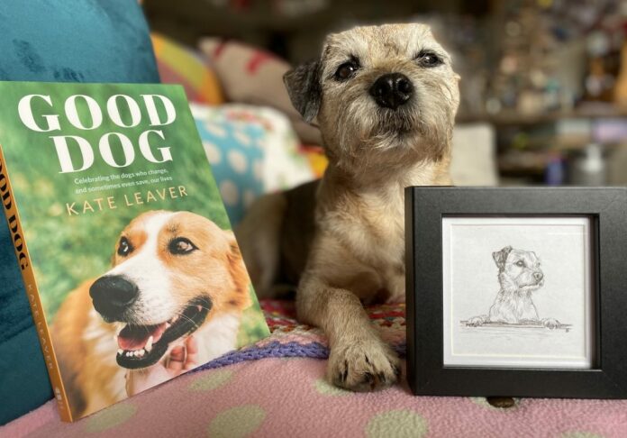 Burnham-On-Sea Crufts winning dog Jack with the book Good Dog he features in