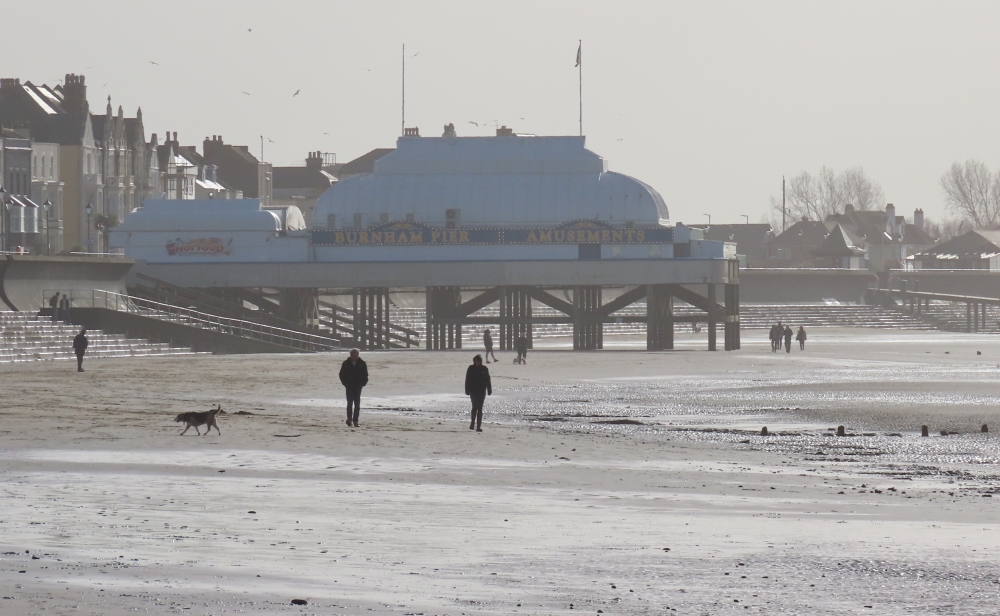 Burnham-On-Sea beach walkers
