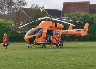 Air ambulance lands on Burnham-On-Sea playing field to help patient
