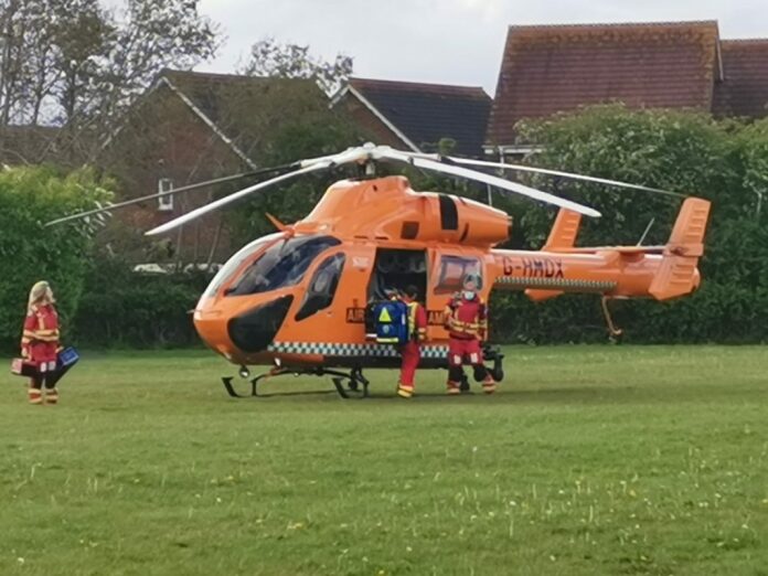 Air ambulance lands on Burnham-On-Sea playing field to help patient