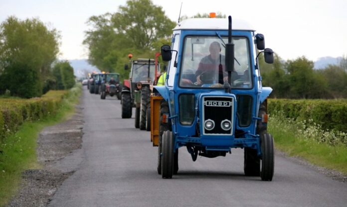 Tractor run across Somerset Levels