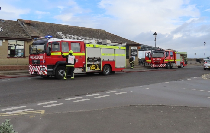Fire crews on Burnham-On-Sea South Esplanade
