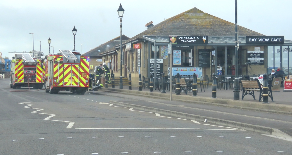 Fire crews on Burnham-On-Sea South Esplanade
