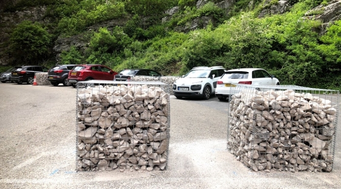 Car park barriers in Cheddar Gorge