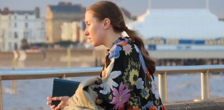 Chloe filming for BBC in Burnham-On-Sea