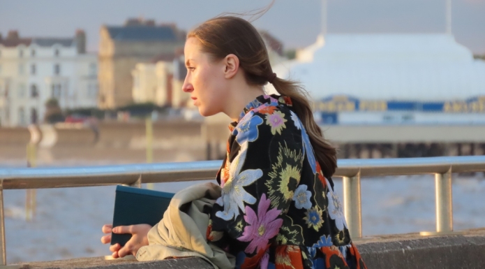 Chloe filming for BBC in Burnham-On-Sea