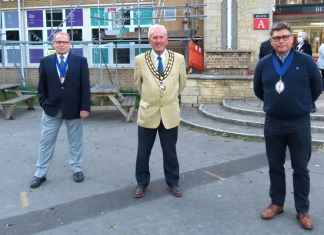 Burnham-On-Sea and Highbridge Mayor Cllr Mike Facey with his two deputies Cllr Andy Hodge and Cllr Nick Tolley
