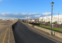 Burnham-On-Sea seafront and Quantock Court on the South Esplanade