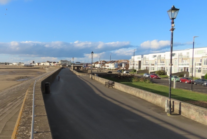 Burnham-On-Sea seafront and Quantock Court on the South Esplanade