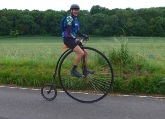 Cycling a penny-farthing for RSPCA