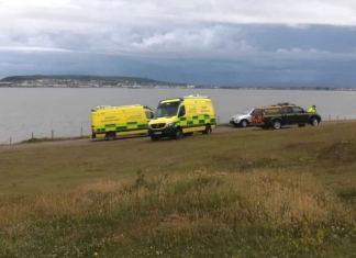 Ambulance crews on Brean Down during Saturday's incident