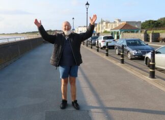 Michael Eavis on Burnham-On-Sea seafront