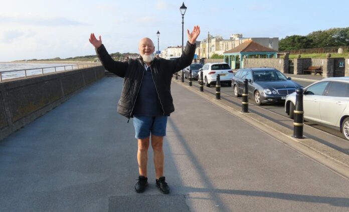 Michael Eavis on Burnham-On-Sea seafront