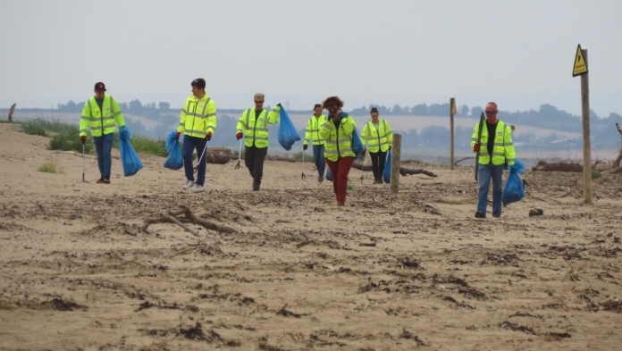 EDF Hinkley Point C team's Berrow beach litter clean near Burnham-On-Sea