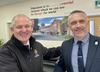 Dan Milford Principal at The King Alfred School Academy in Highbridge with CEO Neville Coles