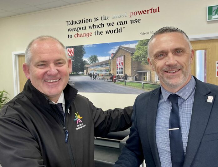 Dan Milford Principal at The King Alfred School Academy in Highbridge with CEO Neville Coles