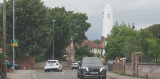 Speed indicator device (SID) in Burnham-On-Sea Berrow Road