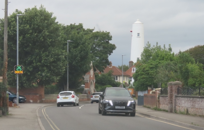 Speed indicator device (SID) in Burnham-On-Sea Berrow Road