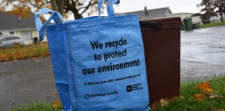 Big blue bag for recycling