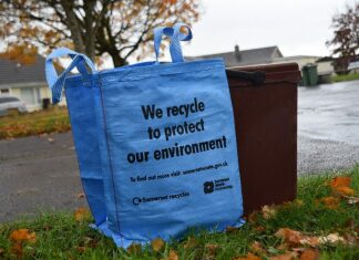 Big blue bag for recycling