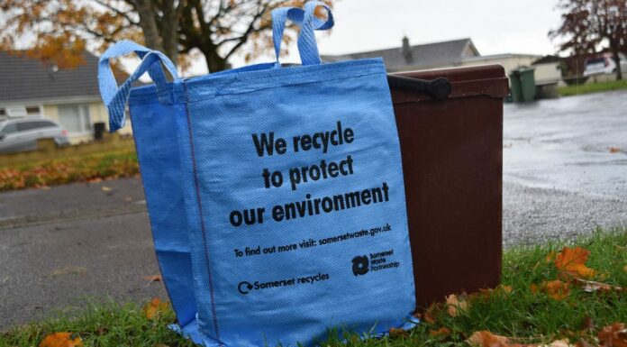 Big blue bag for recycling
