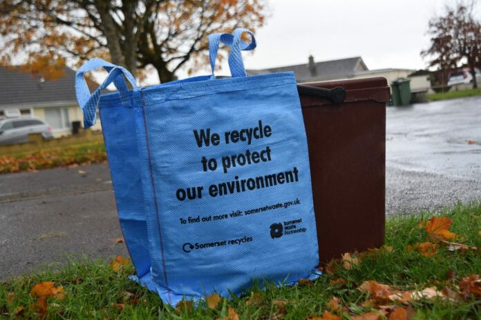 Big blue bag for recycling